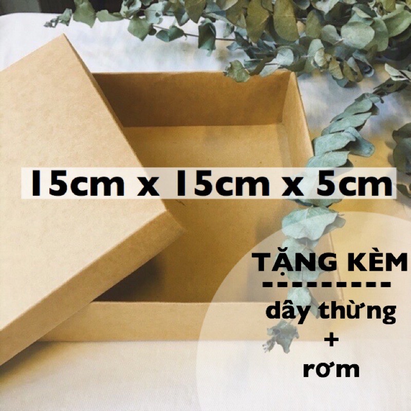 [Mã LIFEB04ALL giảm 10% tối đa 15K đơn 0Đ] Hộp quà tặng giấy kraft giấy xi măng nâu size 15cmx15cmx6cm gocnha