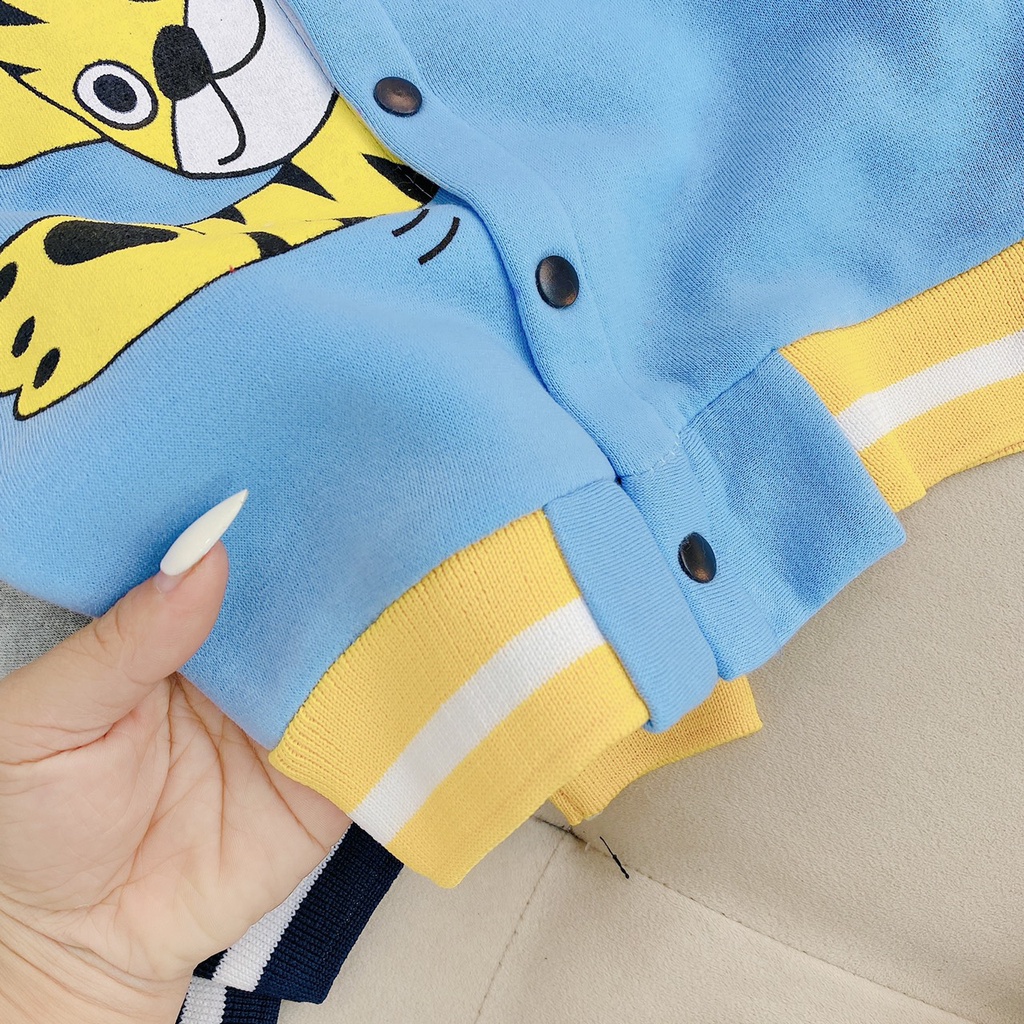 Áo bomber bé trai gái cực chất thu đông họa tiết siêu cute 10-23kg