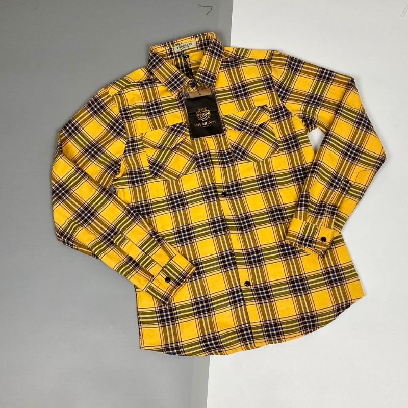 Áo sơ mi nam bbr dài tay kẻ sọc caro rách gấu , chất liệu cotton không phai màu hay xù lông