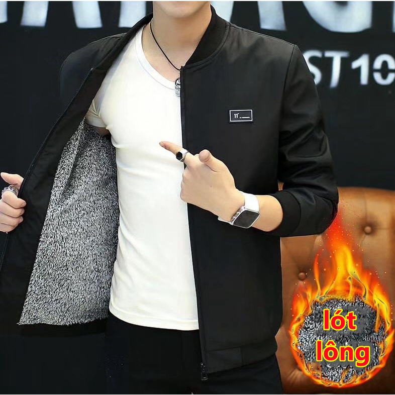 áo khoác bomber dù nam lót lông thể thao hàn quốc varsity jacket áo khoác nhung tăm bomber jacket nhung