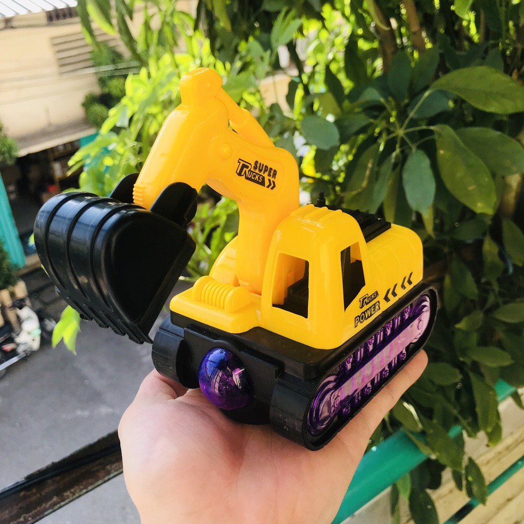 Xe máy xúc, xe công trình có nhạc và đèn cho bé