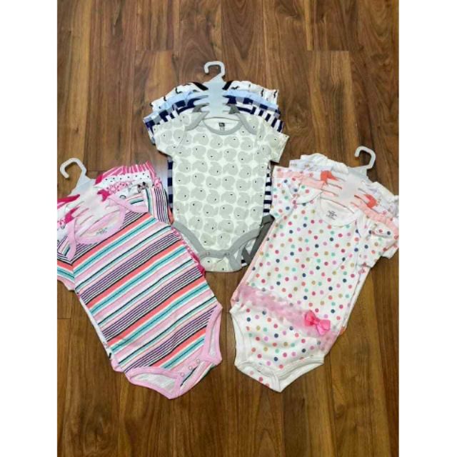 SÉT 5 BODYSUIT CỘC TAY CHO BÉ TRAI BÉ GÁI BELITI XUẤT MỸ TTS197