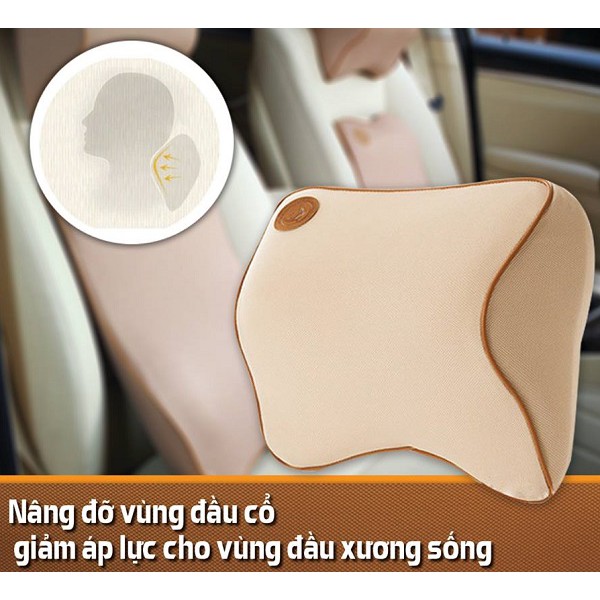 Tựa lưng gối đầu cao su non cao cấp cho xe hơi