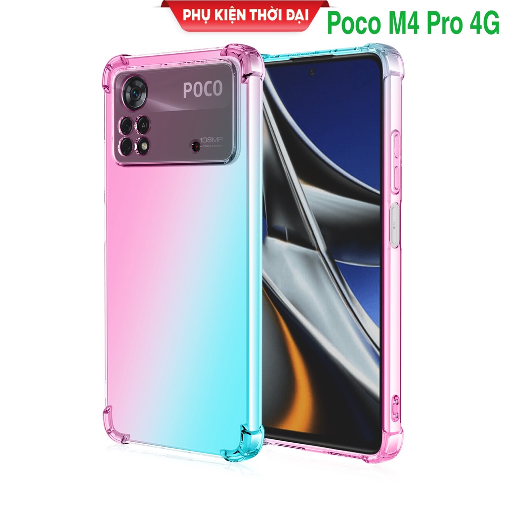 Ốp lưng Poco M4 Pro 4G dẻo đa sắc lồi 4 góc chống sốc chống va đập mạnh thời trang cao cấp