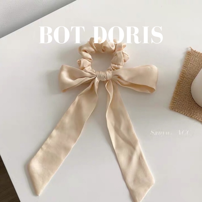 Scrunchies cột tóc hình nơ dễ thương, phụ kiện thời trang phong cách Hàn quốc