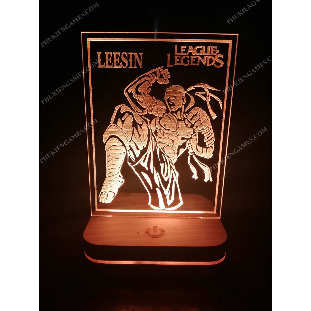 Đèn Led 3D Tướng Leesin LMHT nháy 16 màu Đèn Ngủ Trang Trí