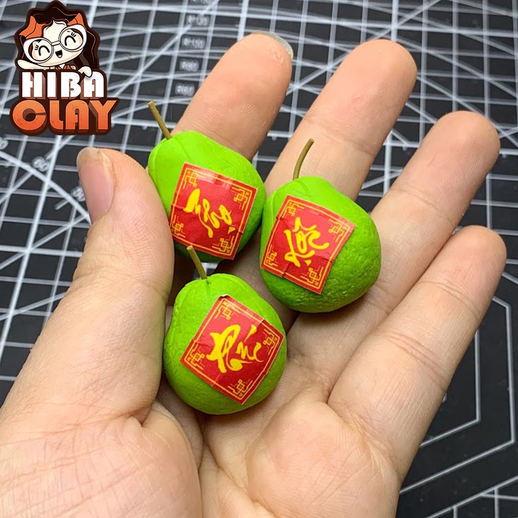Quả bưởi dán chữ PHÚC LỘC THỌ Mini Food, đồ ăn tí hon, đồ ăn mini mô hình cho búp bê DIY
