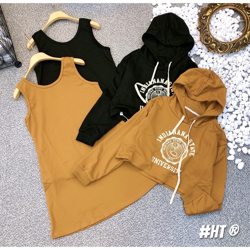 set đầm hoodie 2in1