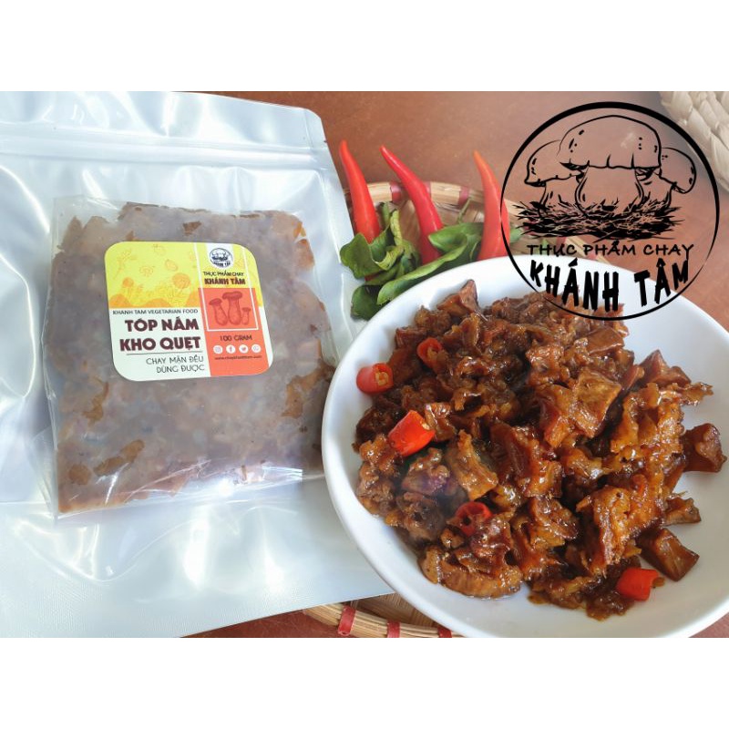 Tóp nấm kho quẹt gói 100gr  Món ăn hấp dẫn ăn kèm với cơm - chay Khánh Tâm