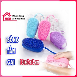 Bông tắm gai silicon 2 mặt tạo bọt (BTG04) tiện lợi