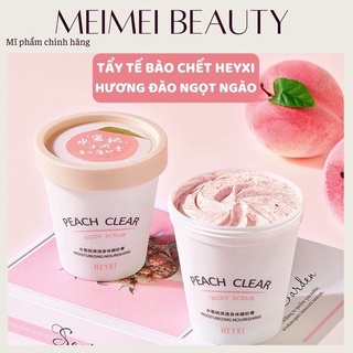 Hũ tẩy da chết body đào Heyxi Peach Clear Body Scrub 200G