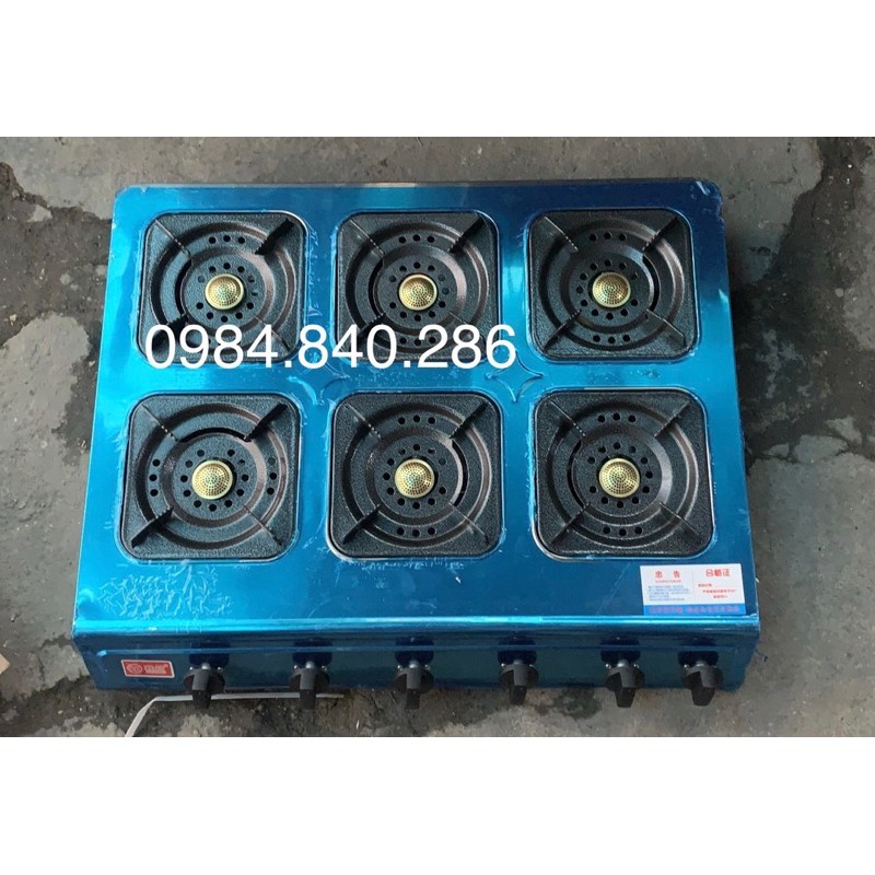 Bếp gas 6 lò - Bếp ga nấu mỳ cay cơm niêu 6 họng