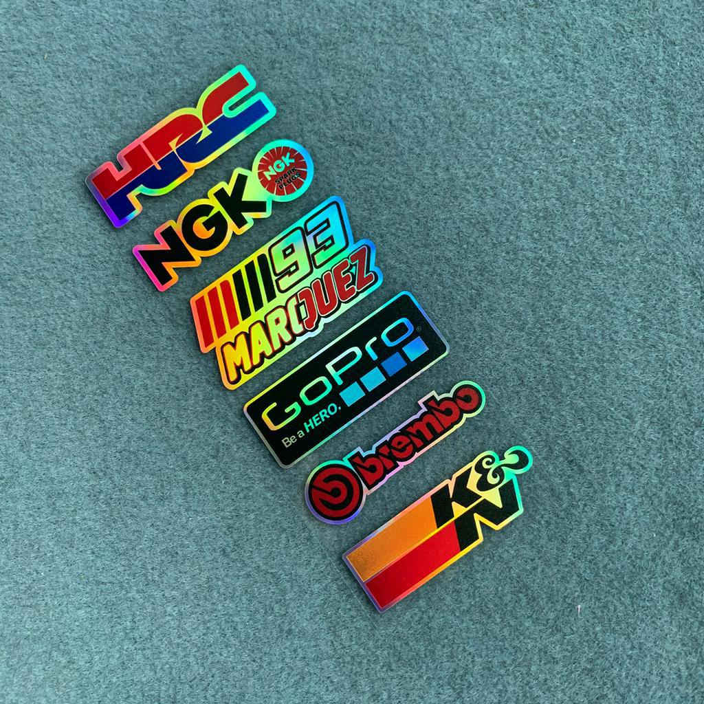 KAWASAKI Miếng Dán Trang Trí Mũ Bảo Hiểm Bằng Vinyl Họa Tiết Cầu Vồng Cho Yamaha Honda Suzuki Suzuki Ix Monster Nodp Padpbo Ngk Motogp Moto 93