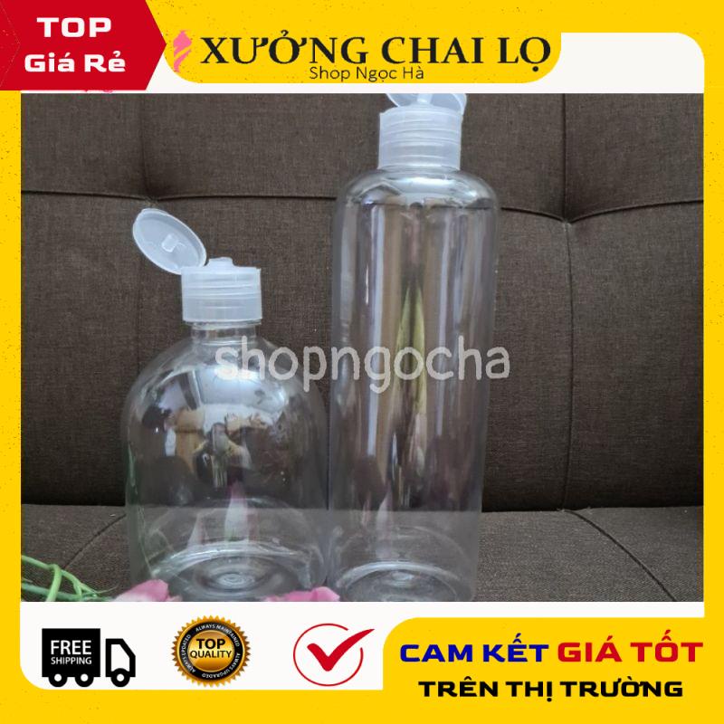 Chai Chiết Mĩ Phẩm ❤ GIÁ RẺ NHẤT ❤ Chai nhựa pet nắp bật 500ml chiết mỹ phẩm , phụ kiện du lịch