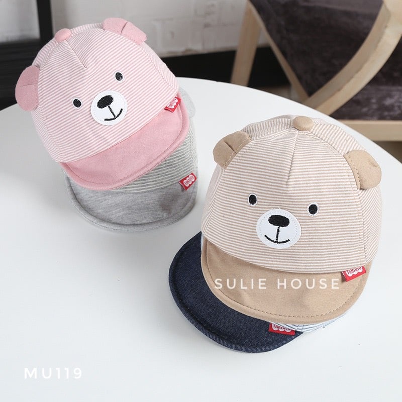 Mũ lưỡi trai mềm gấu kẻ - MU119