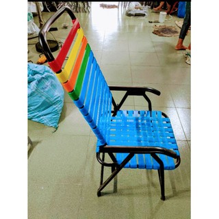 Ghế xếp Dây Nhựa Đài Loan - Khung Dày - Dây Đan Khít