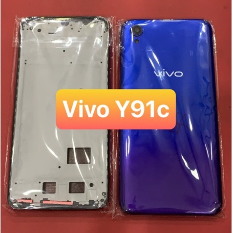 bộ vỏ vivo Y91c - gồm lưng,sườn,phím,kính camera