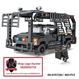 Kazi KY 67280 SWAT bộ đồ chơi lắp ráp Xe thang đột kích chiến thuật của cảnh sát đặc nhiệm