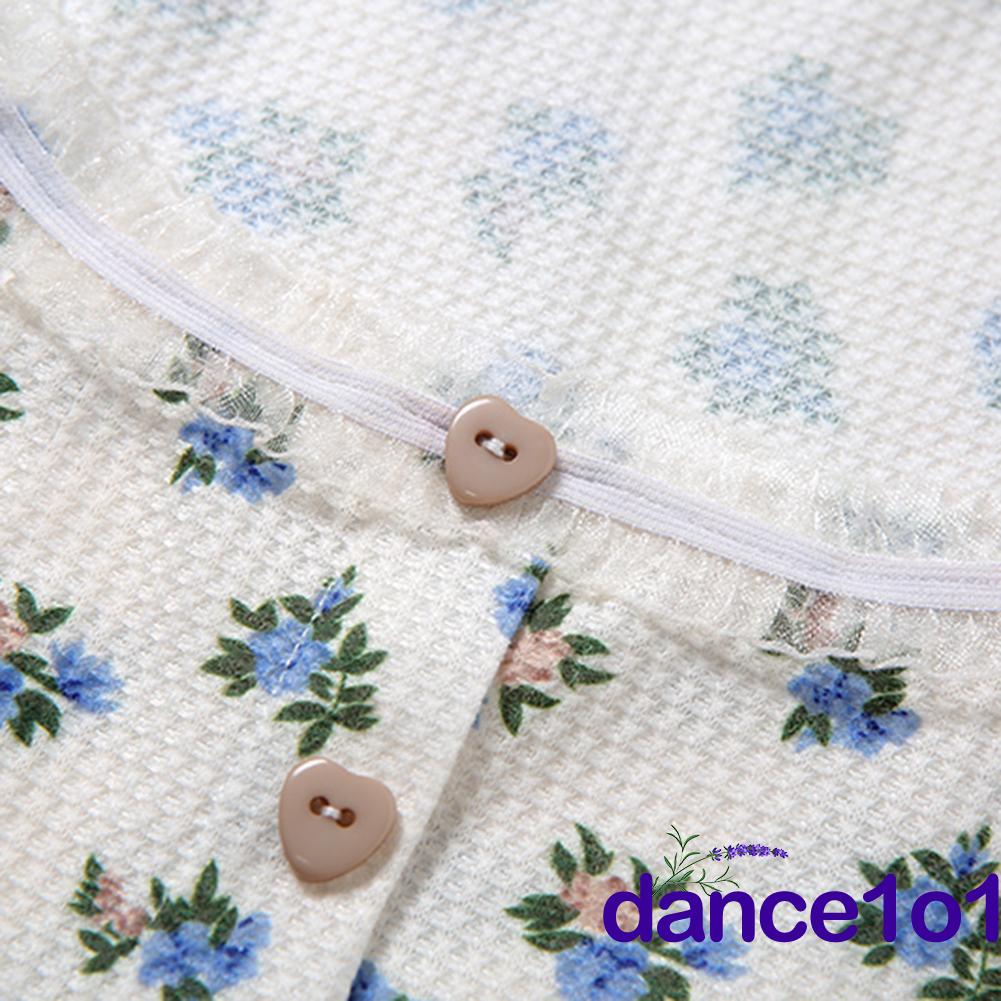 Áo Croptop Tay Loe Hoạ Tiết Hoa Nữ Tính