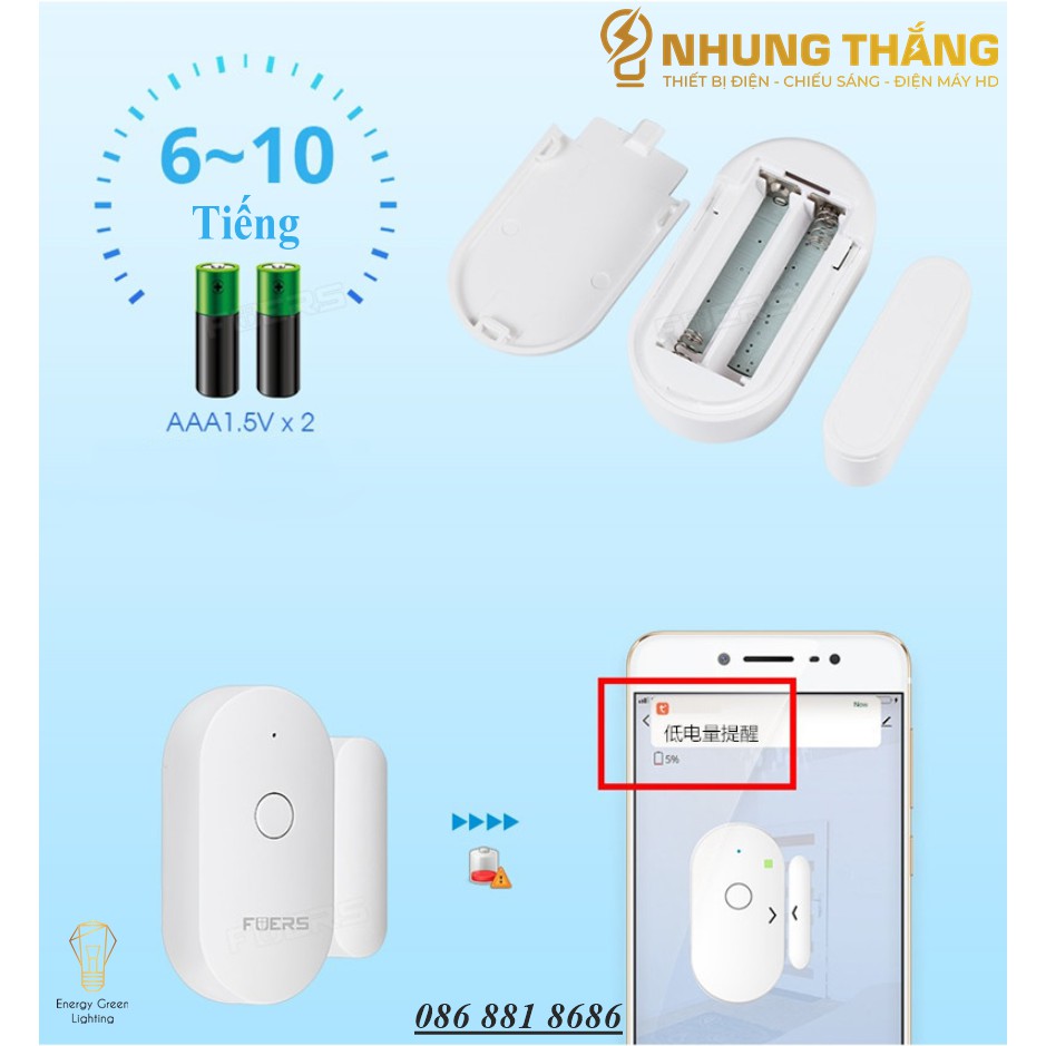 Chuông Báo Động Gắn Cửa Nhà - Cảm Biến Cảnh Báo Chống Trộm Qua Ứng Dụng Điện Thoại - Kiểm Soát An Toàn , Hiệu Quả