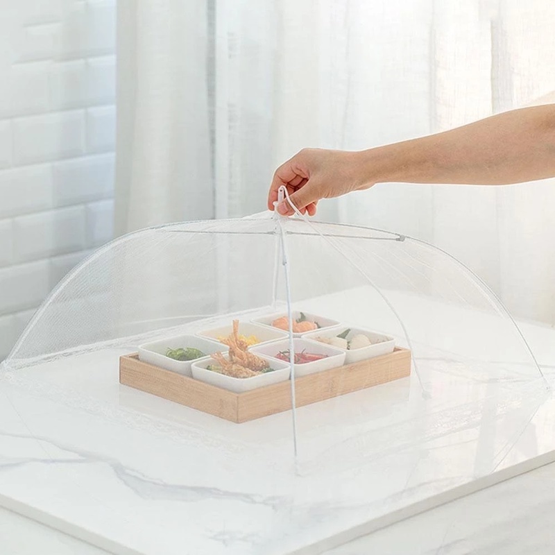 Lồng Bàn Đậy Thức Ăn Bằng Nylon Chống Muỗi Có Thể Tháo Rời Tiện Dụng Cho Gia Đình
