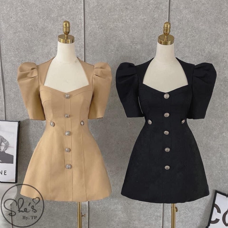 ĐẦM KAKI BIGSIZE CỔ U TAY BỒNG 55-95kg | BigBuy360 - bigbuy360.vn