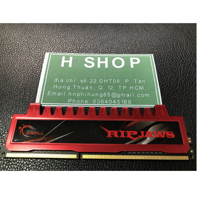 Ram tản nhiệt 4Gb DDR3 bus 1600, ram bộ hiệu GSKILL - RIPJAWS, tháo máy chính hãng, bảo hành 3 năm