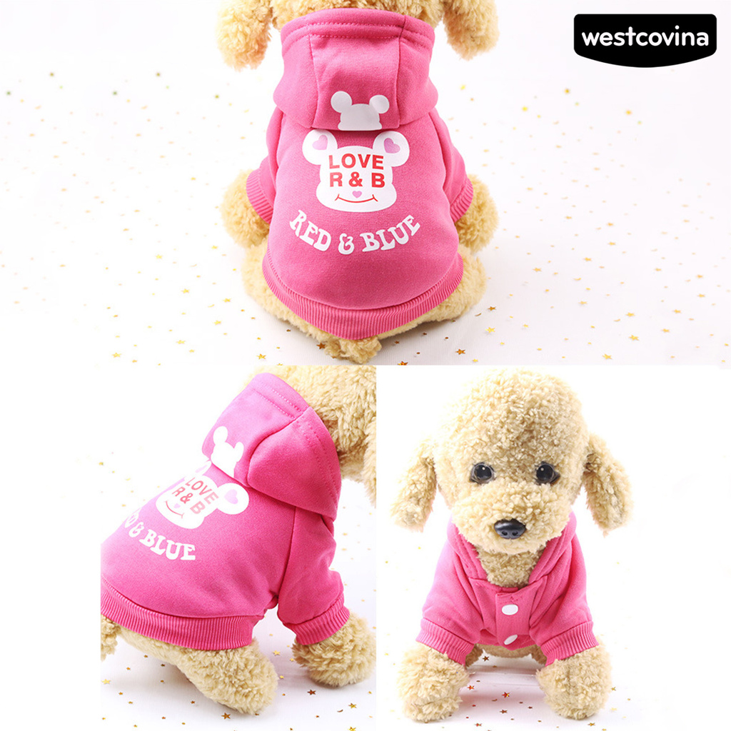 Áo Hoodie Giữ Ấm In Họa Tiết Có Nút Cài Cho Thú Cưng