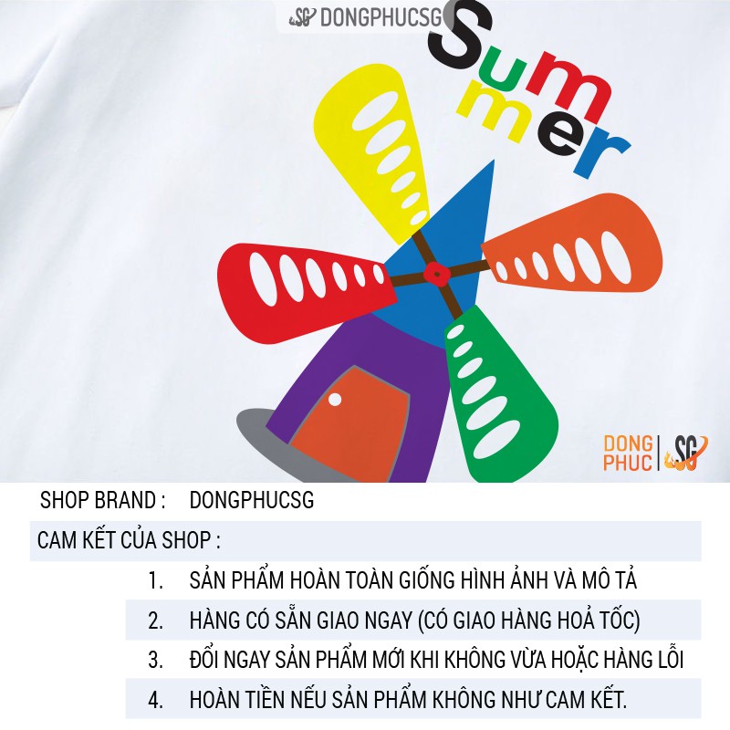 Áo gia đình mẫu Summer thun dày dặn màu trắng GD294T DONGPHUCSG