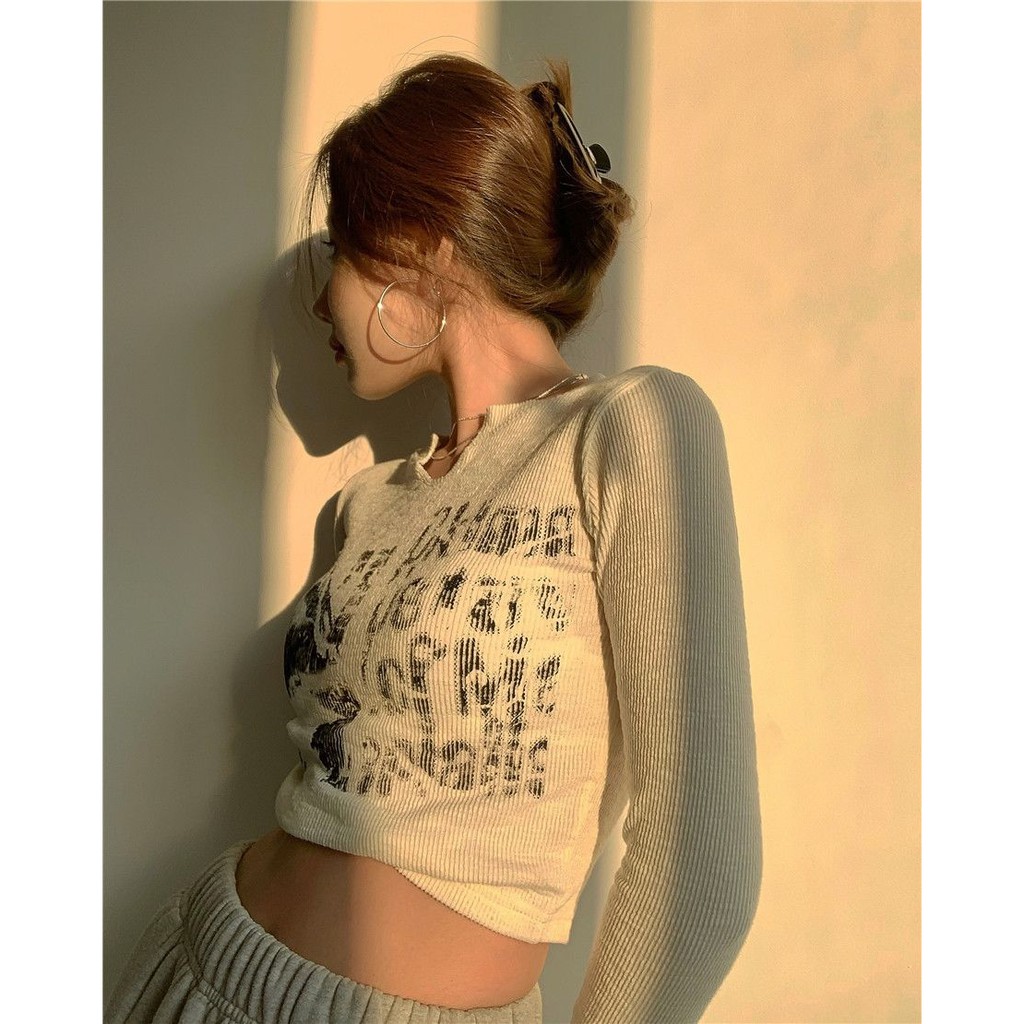 Áo Kiểu Tay Dài Dáng Ngắn Thời Trang Mùa Xuân Dành Cho Nữ