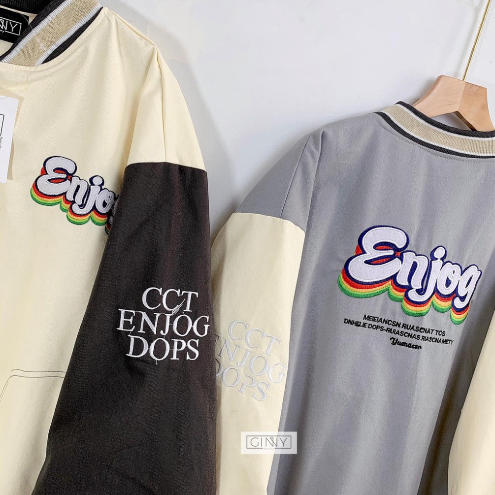 Áo Khoác Bomber Enjog TK 02| Khoác Bomber Nữ| Form Rộng| Áo Bóng Chày | BigBuy360 - bigbuy360.vn