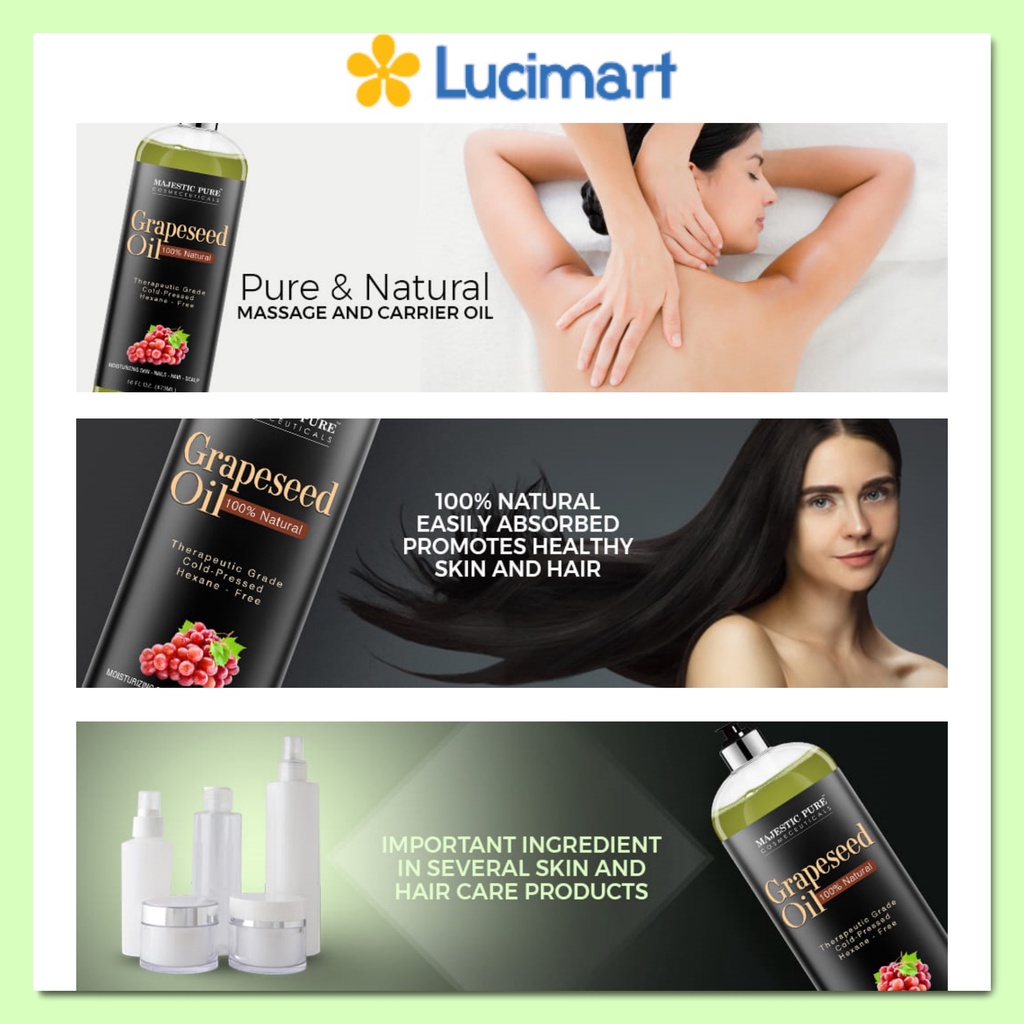 Dầu xoa bóp massage oil Majestic Pure chai 473ml [Hàng Mỹ]