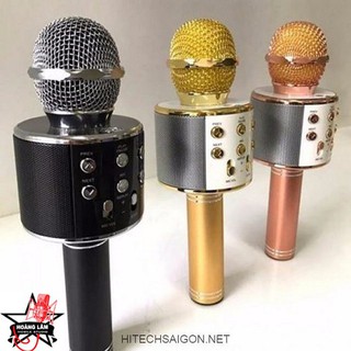 Micrro hát karaoke tích hợp loa Bluetooth WS 858 - kết nối được loa lớn