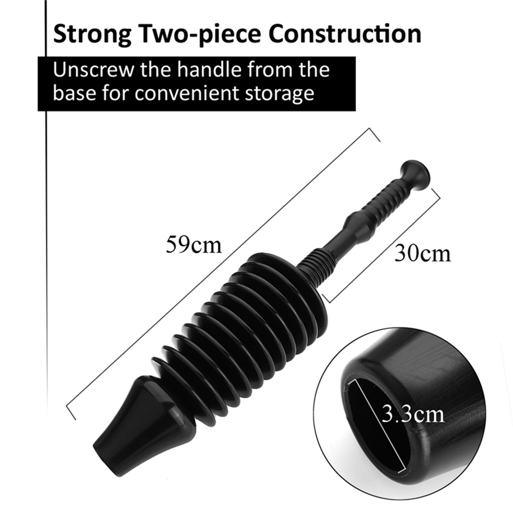 [CHOO] High Pressure Toilet Plunger Reusable Unblock Powerful Home Clear Drain Blockages Handy Suction Bellows Grip