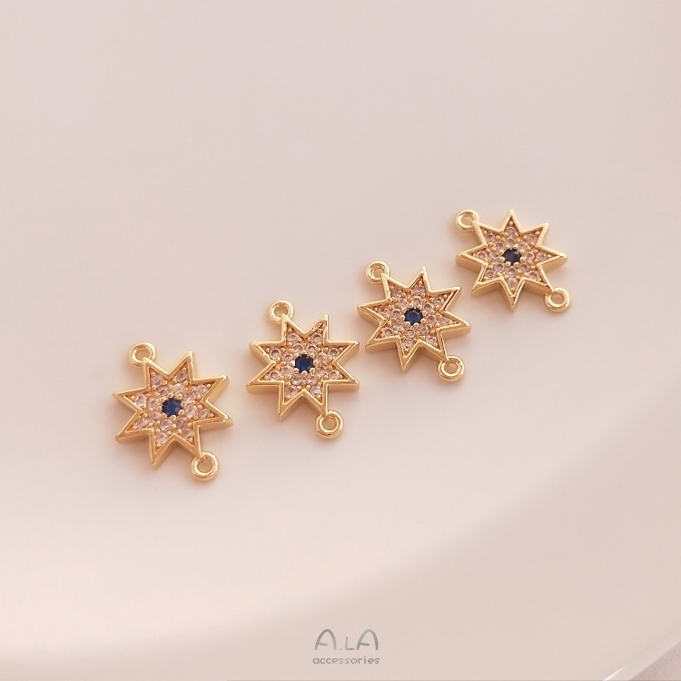 Mặt Dây Chuyền Hình Ngôi Sao Mạ Vàng 14K Đính Đá Zircon Nhỏ