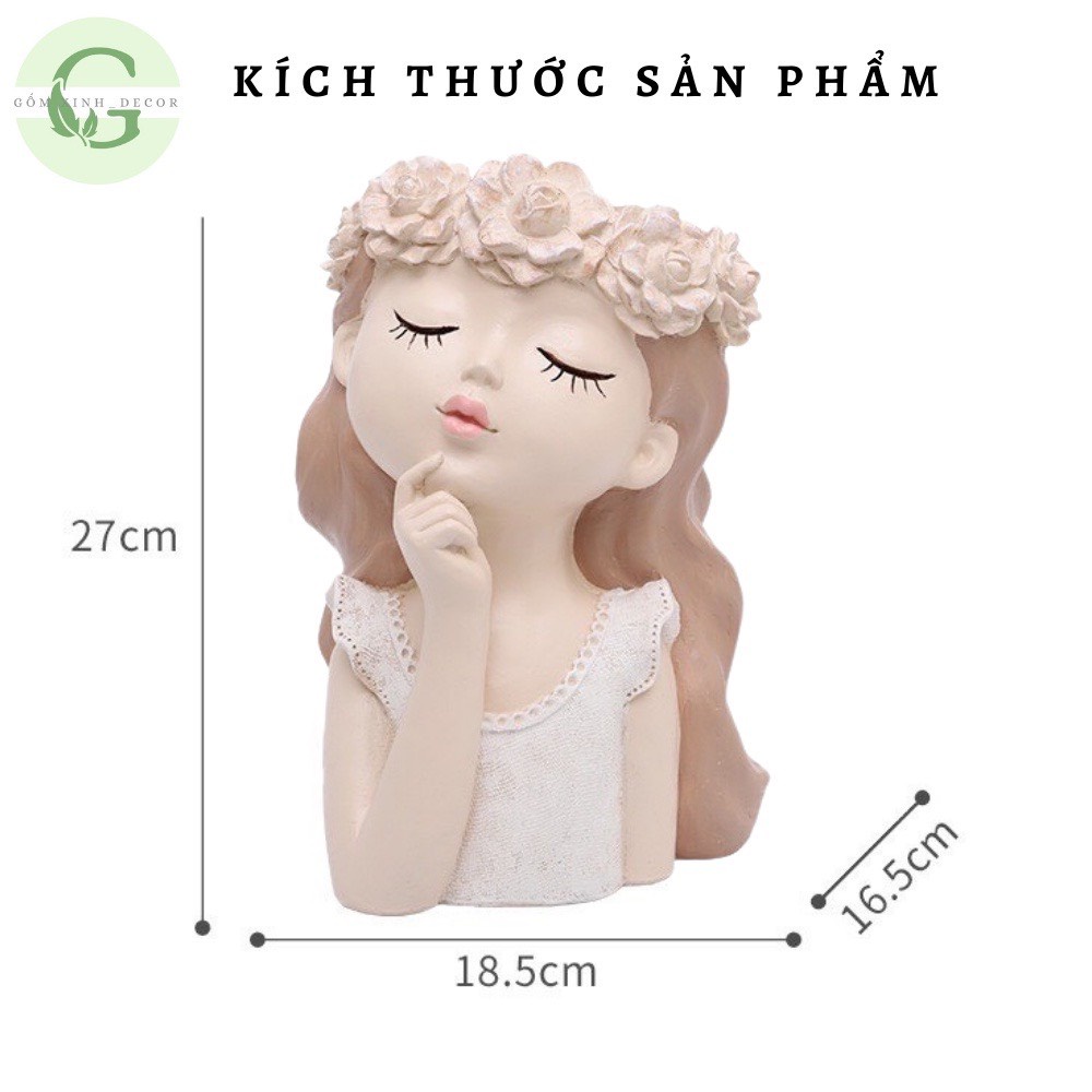 Tượng cô giá trang trí hoa decor GIÁ RẺ trang trí làm quà tặng,trồng sen đá, cắm hoa theo sở thích