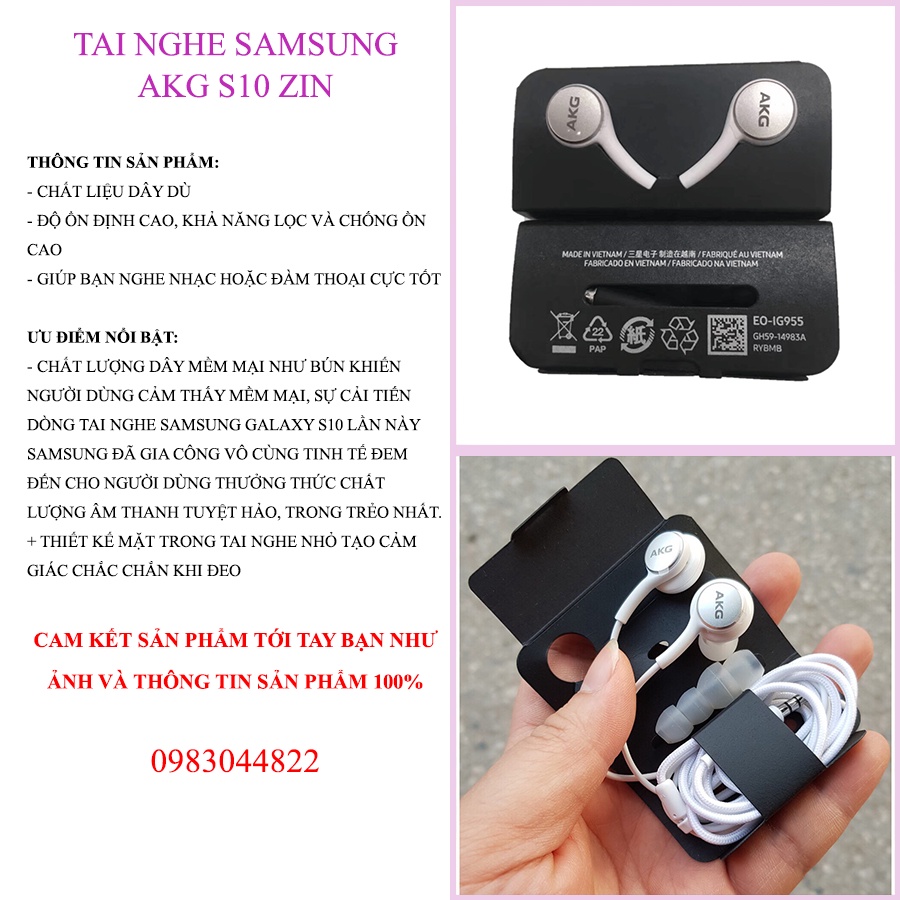 Tai Nghe AKG S10 Zin Chính Hãng Kava Store hỗ trợ S8/S9/S9Plus/S10/S105G