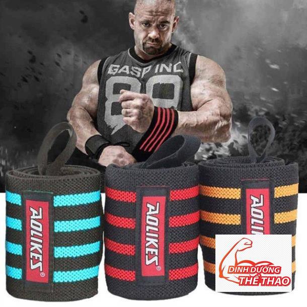 Bảo vệ cổ tay cao cấp Phụ Kiện Gym Aolikes Băng Quấn cổ tay 4 sọc (2 chiếc) (1539).