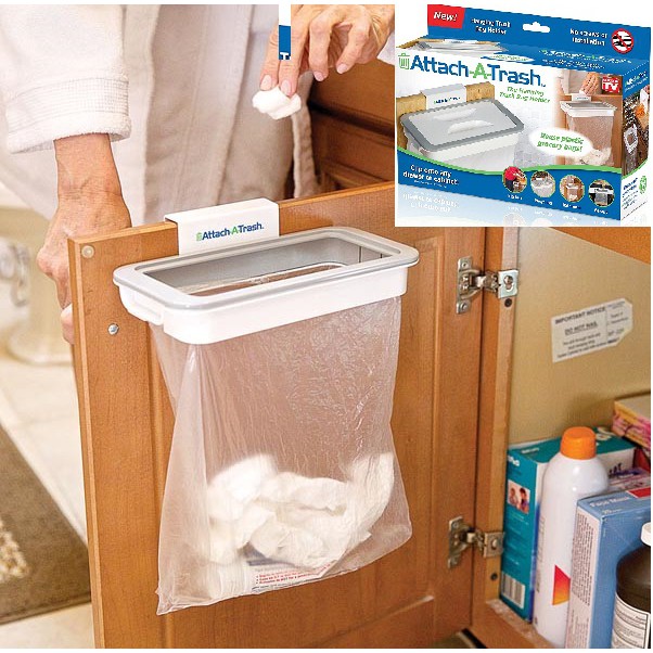 Kệ treo túi đựng rác Attach A Trash - thùng rác treo tủ bếp tiện dụng