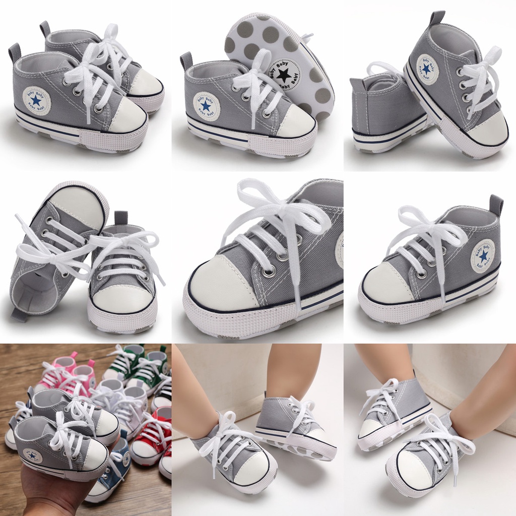 Giày sneaker VALEN SINA vải canvas đế mềm chống trượt thời trang cho bé sơ sinh 0-18 tháng tuổi