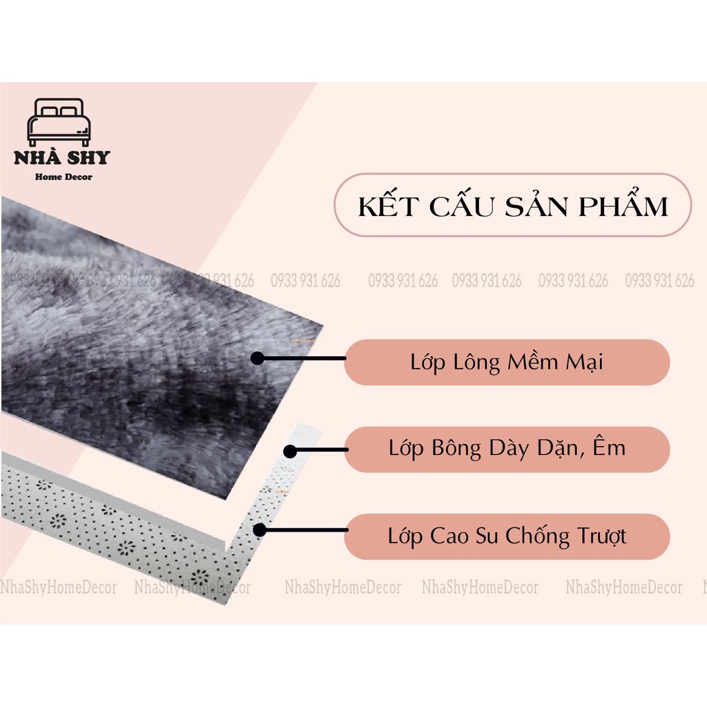 Thảm Lông Lót Chân Cao Cấp- Màu Loang Size 40x60cm