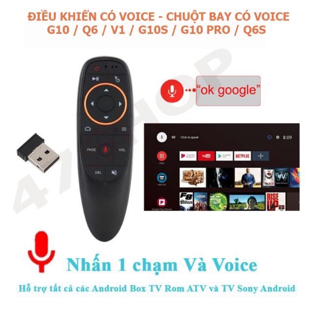 Điều khiển tìm kiếm giọng nói G10,G10S,Q20S ho Android TV Box