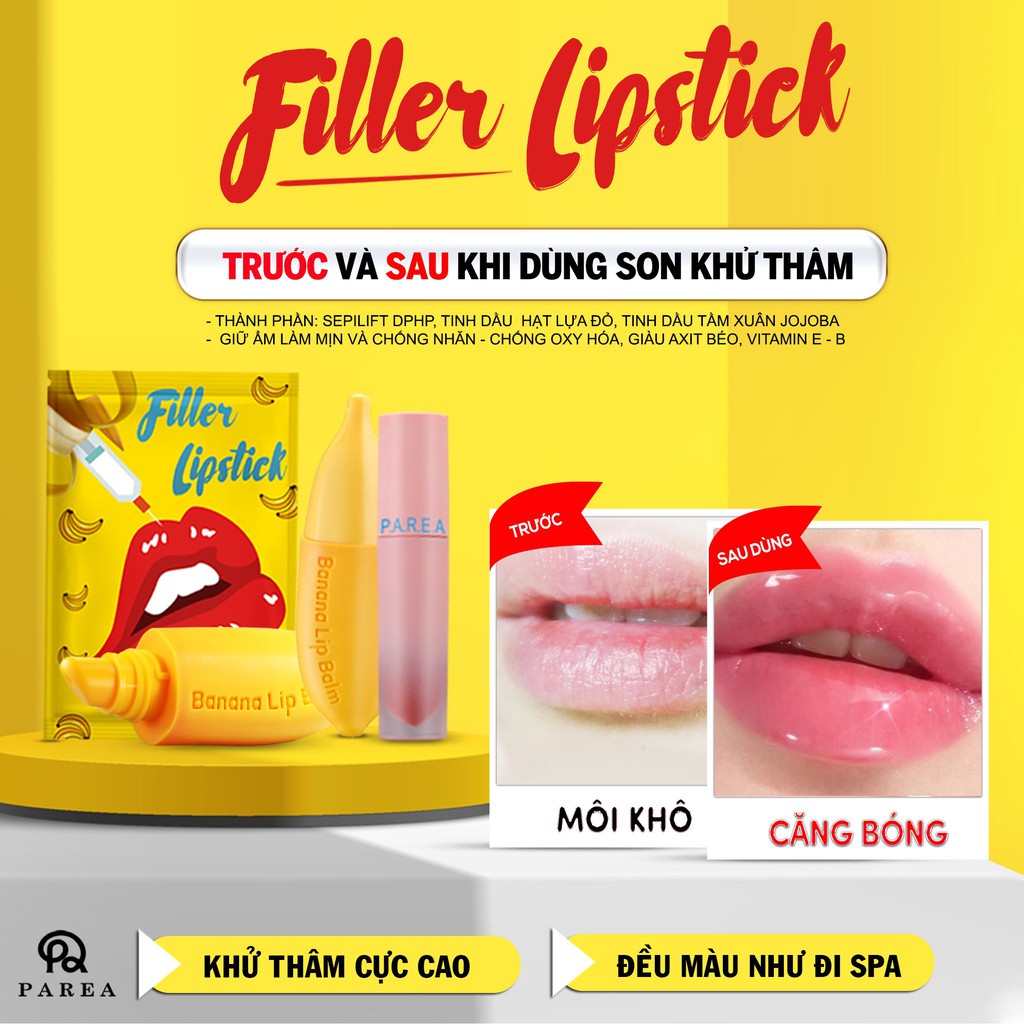 Son chuối khử thâm môi filler collagen lipstick và mặt nạ cấp ẩm dưỡng trắng da Mlab combo 2 sản phẩm | BigBuy360 - bigbuy360.vn