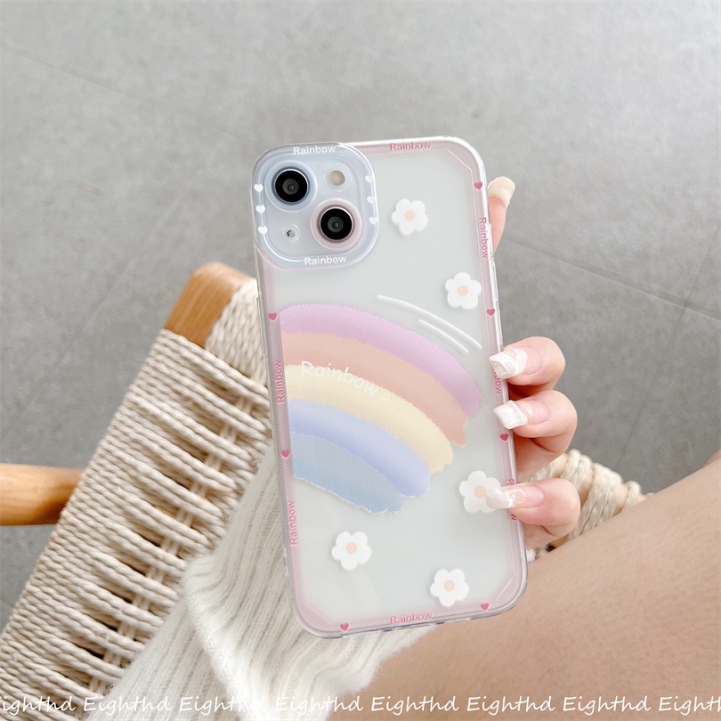 Ốp Điện Thoại Silicone Mềm Họa Tiết Cầu Vồng Cho iPhone 14 13 12 11 Pro Max X Xr Xs Max 8 7 Plus SE 2020