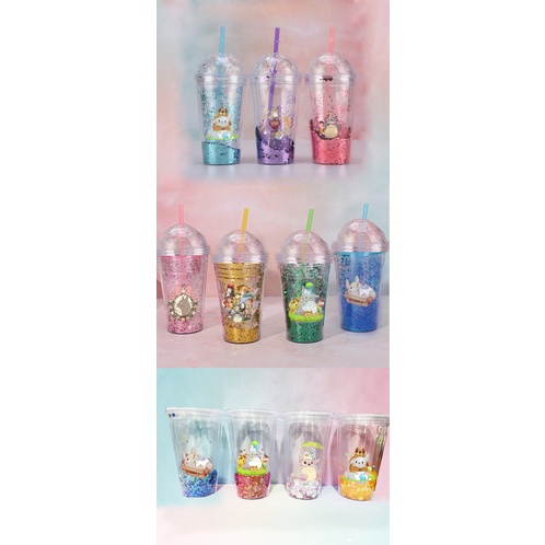 cốc 2 lớp kim tuyến totoro CNKI14 cốc giữ nhiệt ly 2 lớp cốc làm lạnh dễ thương 500ml