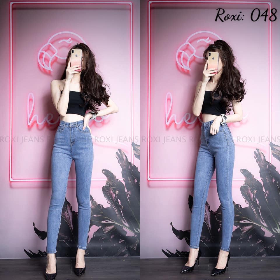(Quà tặng 1 khẩu trang) Quần jean nữ lưng cao  co giãn có túi, quần bò cạp cao skinny jeans bigsize trơn dài basic | WebRaoVat - webraovat.net.vn