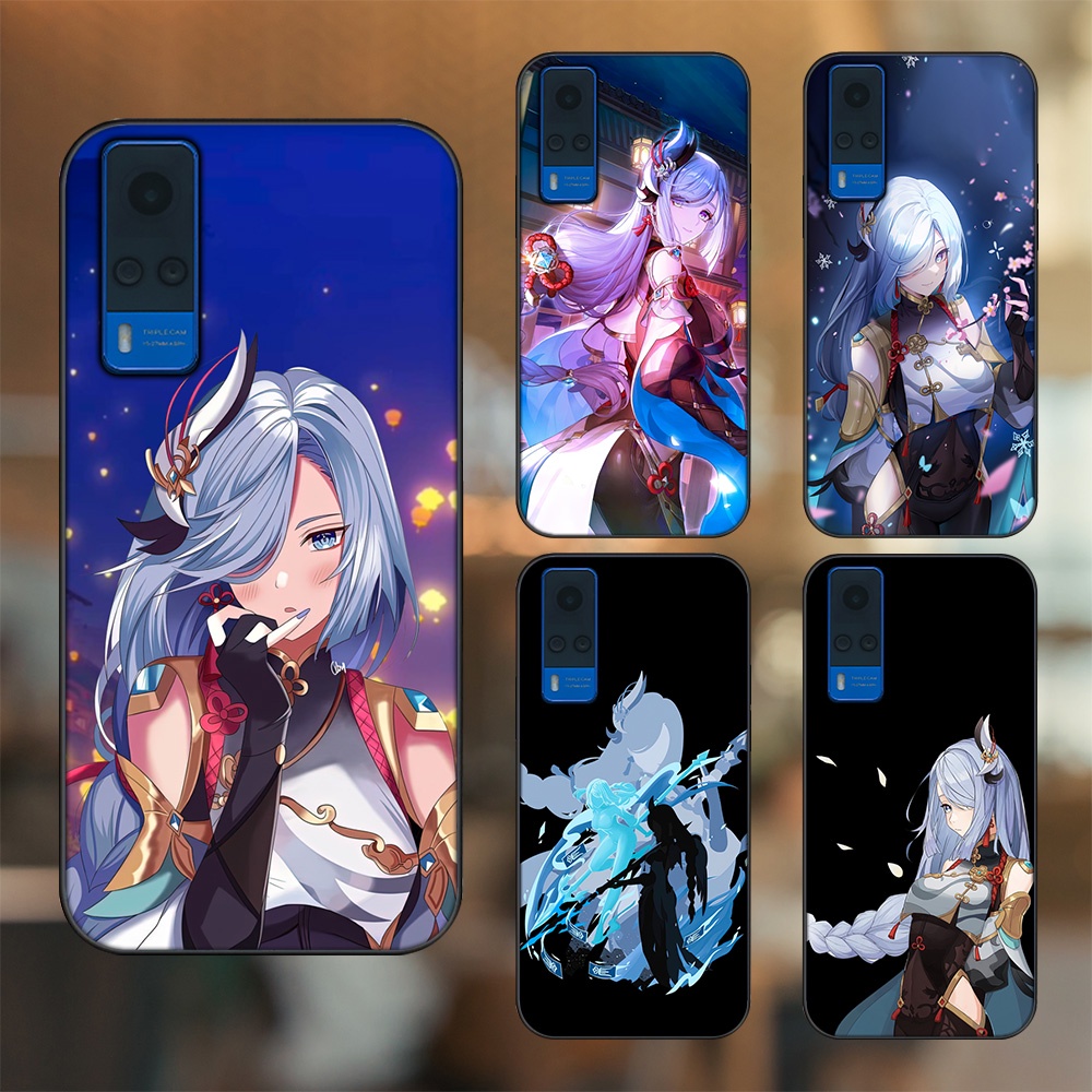 Ốp lưng Vivo Y51 2020, Y53s viền đen in hình Shenhe Genshin Impact
