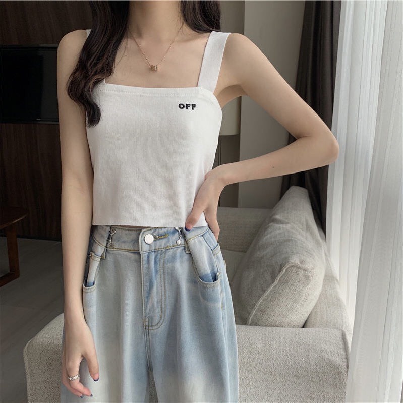 Áo hai dây thêu chữ