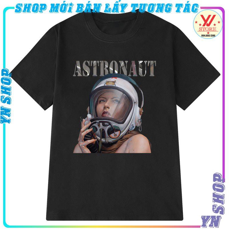 Áo thun tay lỡ cô gái phi hành gia, áo phông ,T-shirt nam nữ form rộng unisex phong cách ulzzang