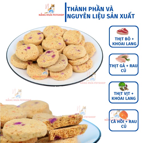 Bánh thưởng cho mèo, bánh thưởng cho chó. Bánh thưởng thịt sấy rau củ cho chó mèo